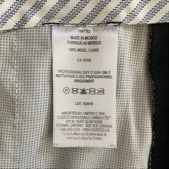 Kirkland Men’s Black 100% Wool Dress Pant, 36Wx30L - Picture 10 of 10